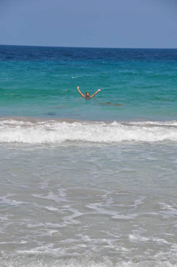 Nadando na Turtle Beach, em St. Kitts, no Caribe